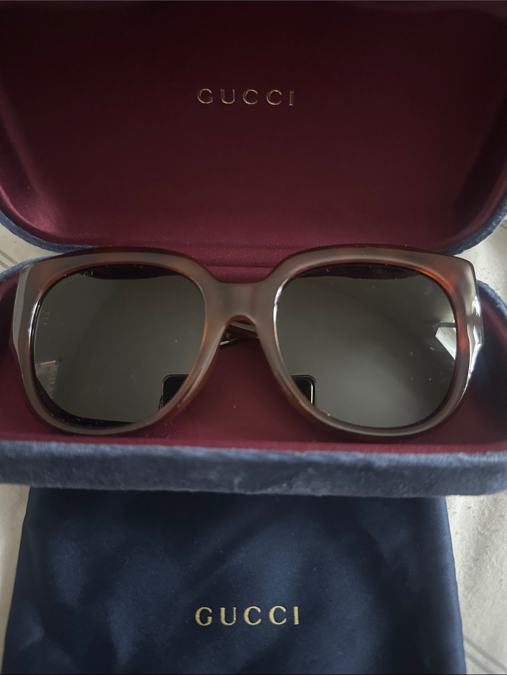 Gucci Brown Gradient Oversized Square Sunglasses
